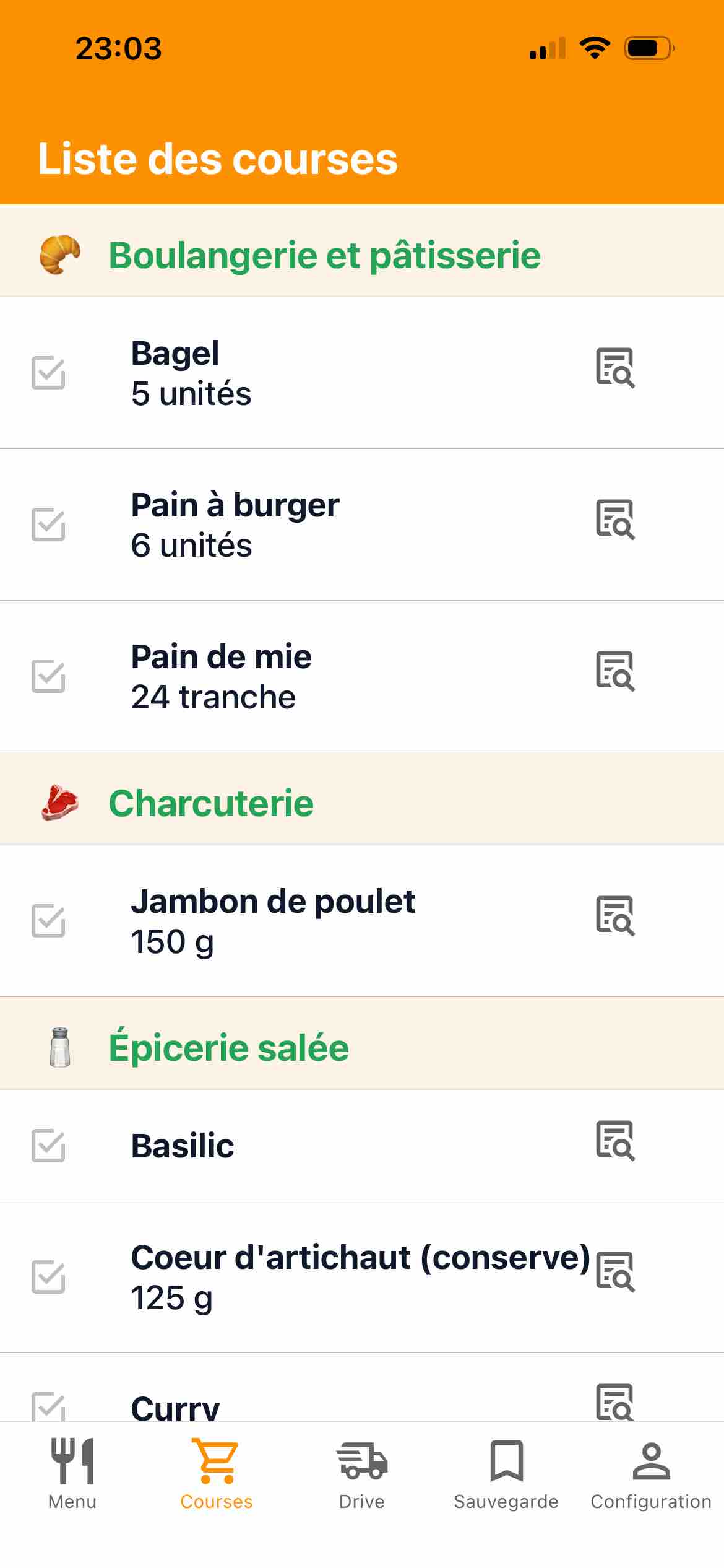 Liste de courses anti-gaspillage