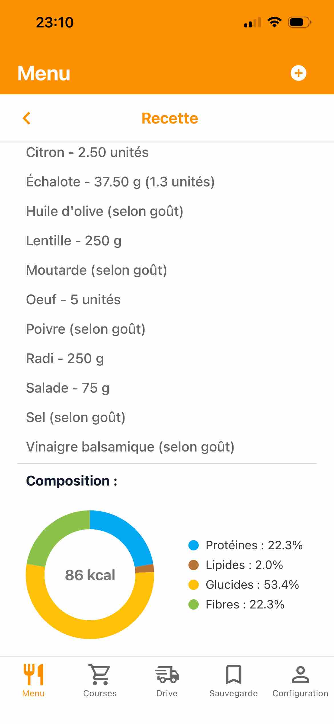 Analyse nutritionnelle