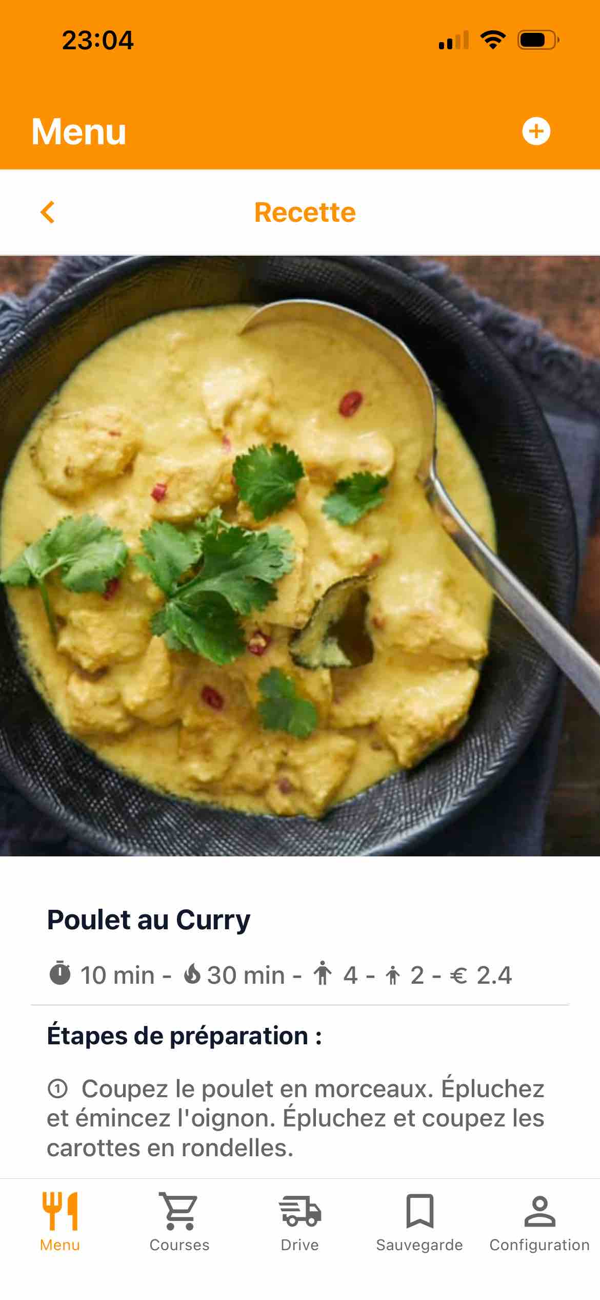 Poulet au curry