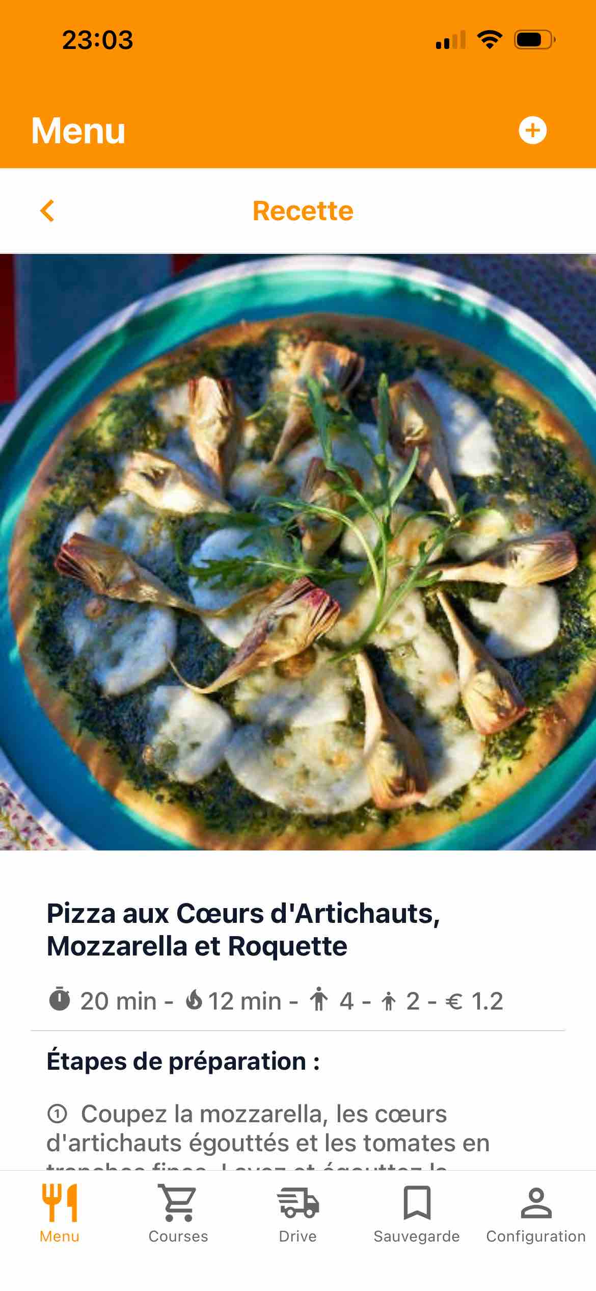 Pizza artichauts